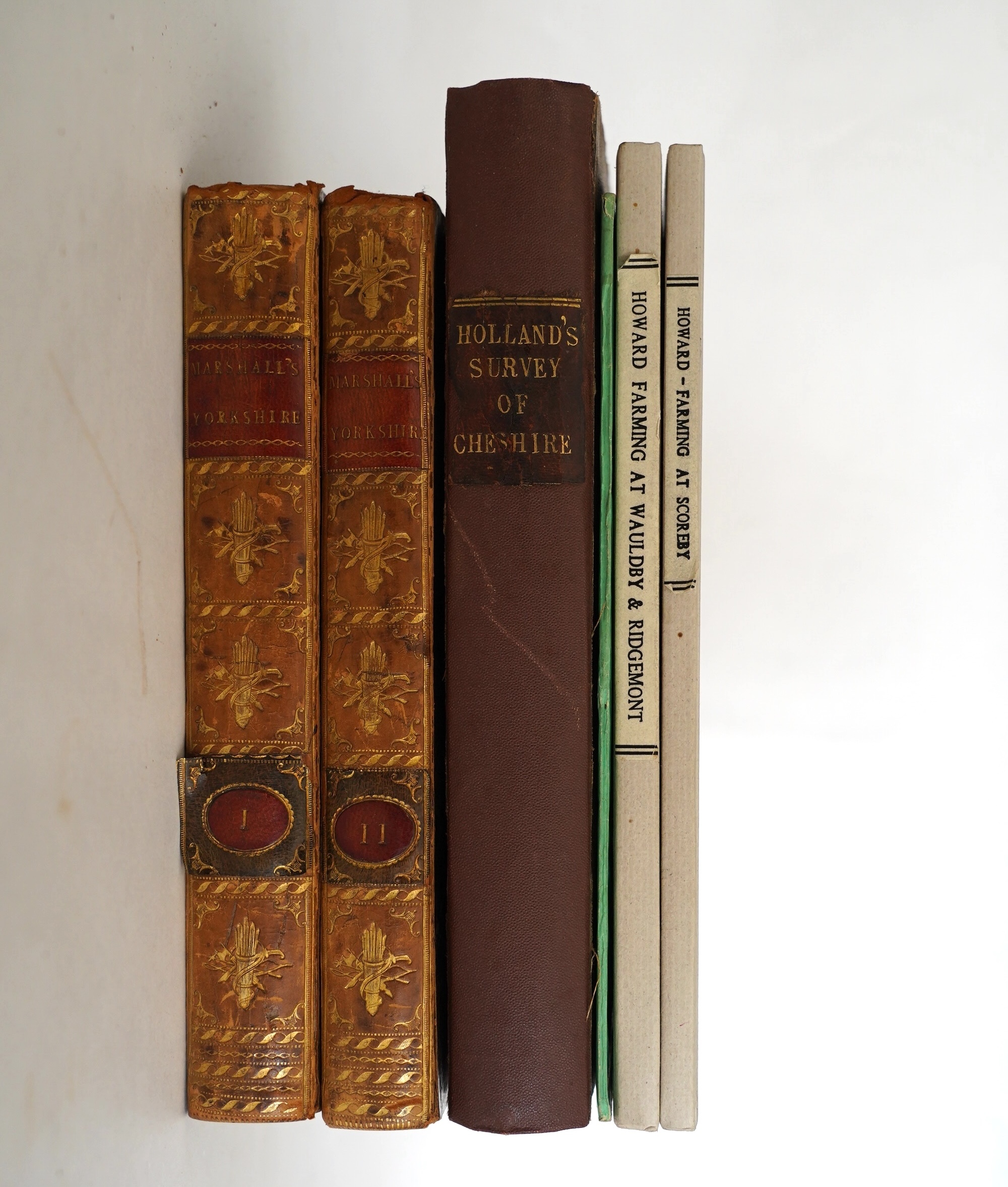 Marshall, William - The Rural Economy of Yorkshire ... 2 vols. 2 folded maps; contemp. tree calf. 1788; Holland, Henry - General View of the Agriculture of Cheshire ... a coloured folded map and 7 other plates (2 folded